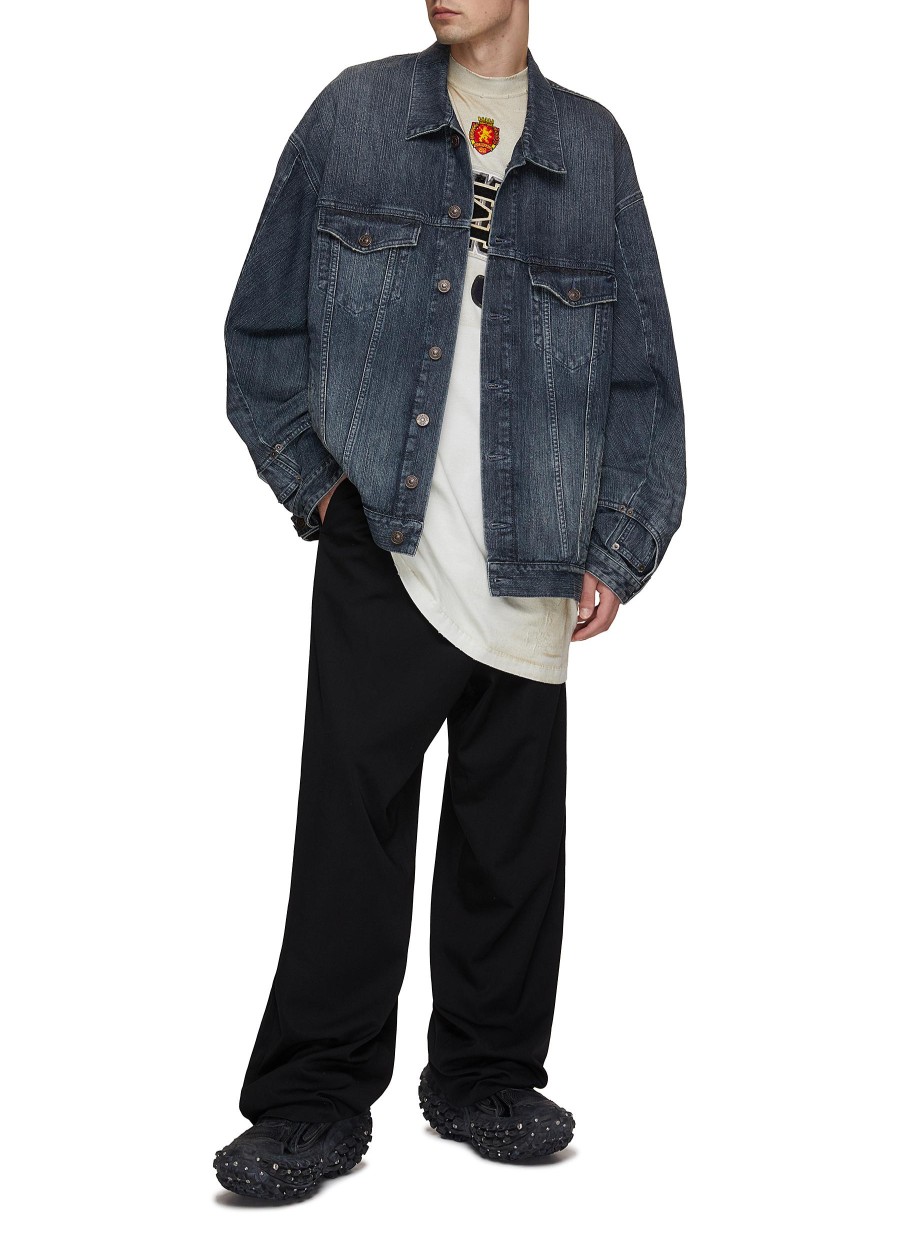 Men BALENCIAGA Jackets | Oversized Jeans Patchwork Denim Jacket