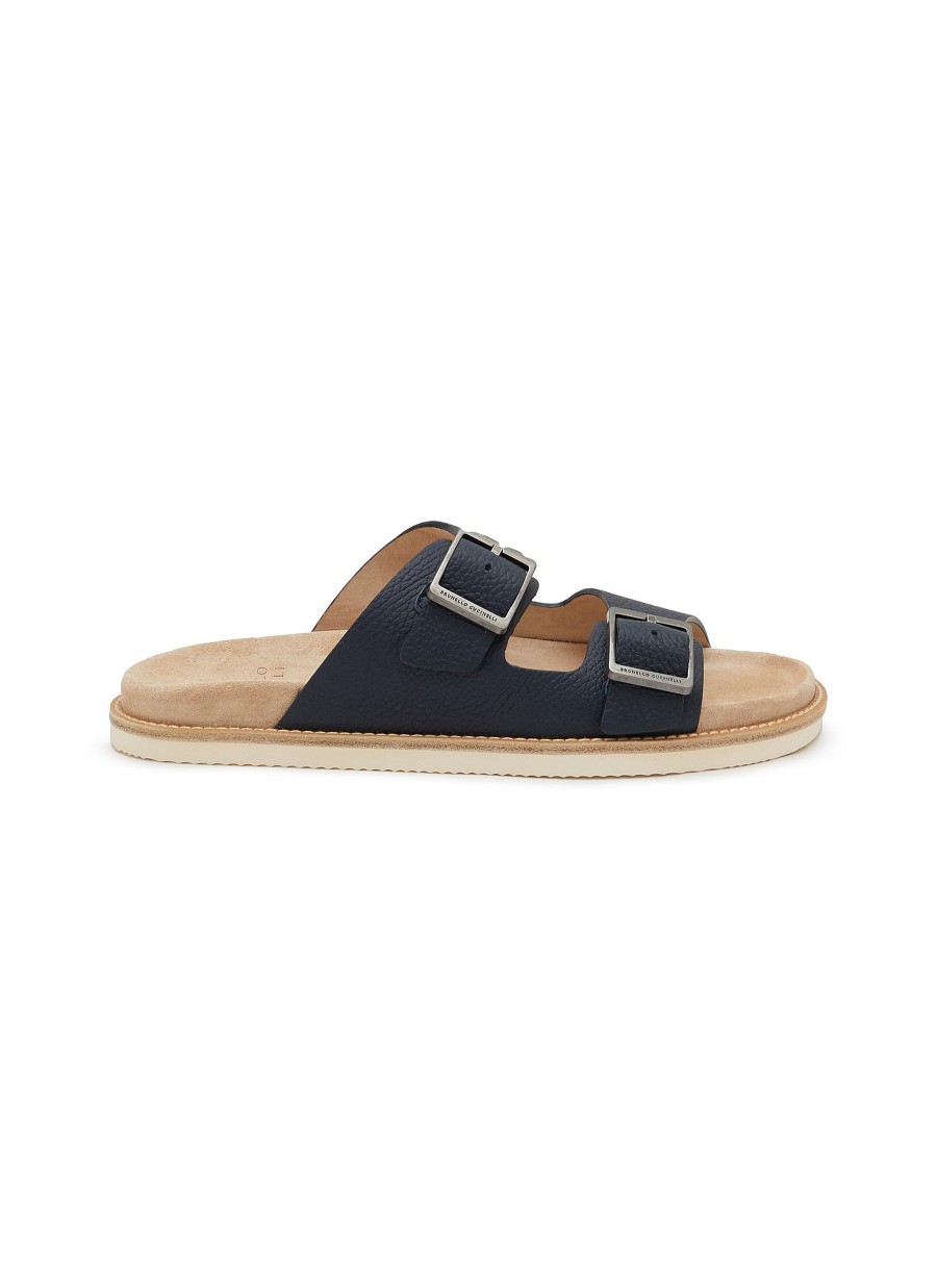 Men BRUNELLO CUCINELLI Sandals | Double Strap Leather Sandal