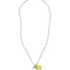 Women JOHN HARDY Fine Jewellery | Classic Chain Diamond Neon Yellow Double Pebble Pendant Sterling Silver Necklace — Size 22-24