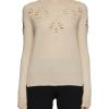 Women ERMANNO SCERVINO Tops | Crewneck Macrame Cashmere Knit Top