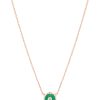 Women KORLOFF Fine Jewellery | Saint-Petersbourg Rose Gold Diamond Green Agate Necklace