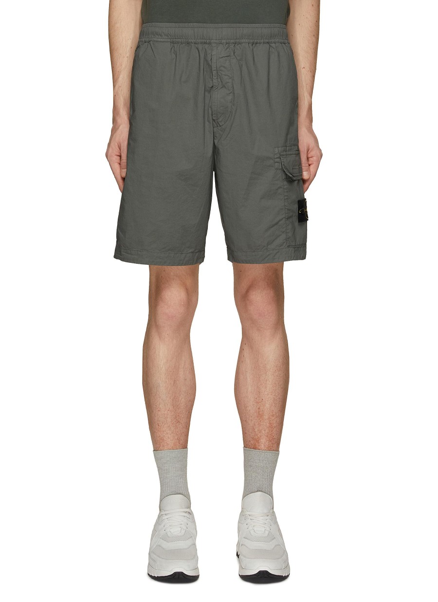 Men STONE ISLAND Pants | Elasticated Waistband Logo Badge Cargo Shorts