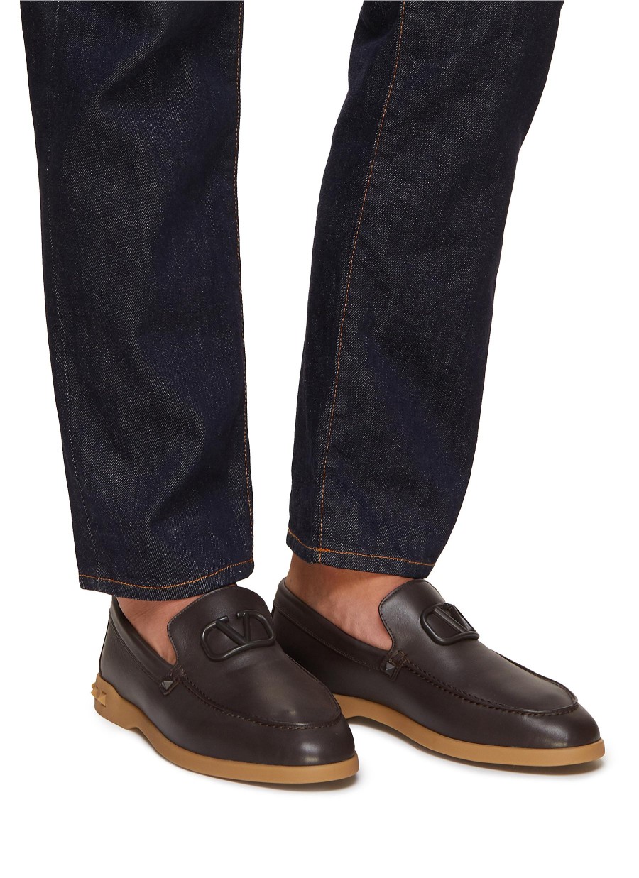 Men VALENTINO Flats | Formal Leather Loafers