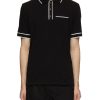 Men MONCLER Polos | Contrasting Collar And Sleeve Hem Chest Pocket Polo T-Shirt