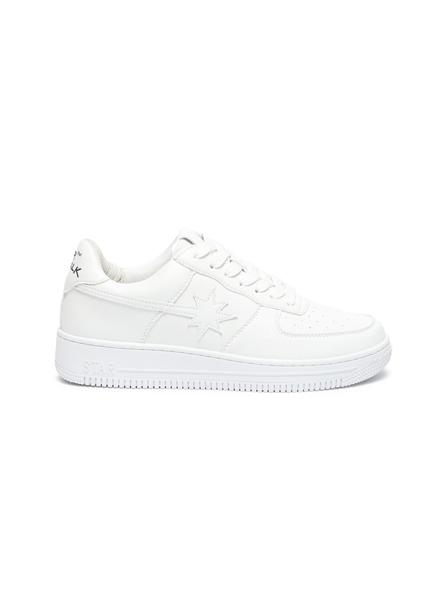 Men STARWALK Sneakers | Triple White Leather Lace Up Sneakers