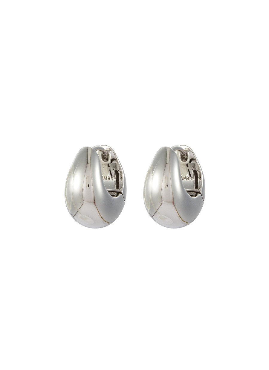 Women NUMBERING Fashion Jewellery | Rhodium Plasted Sterling Silver Hoop Earrings