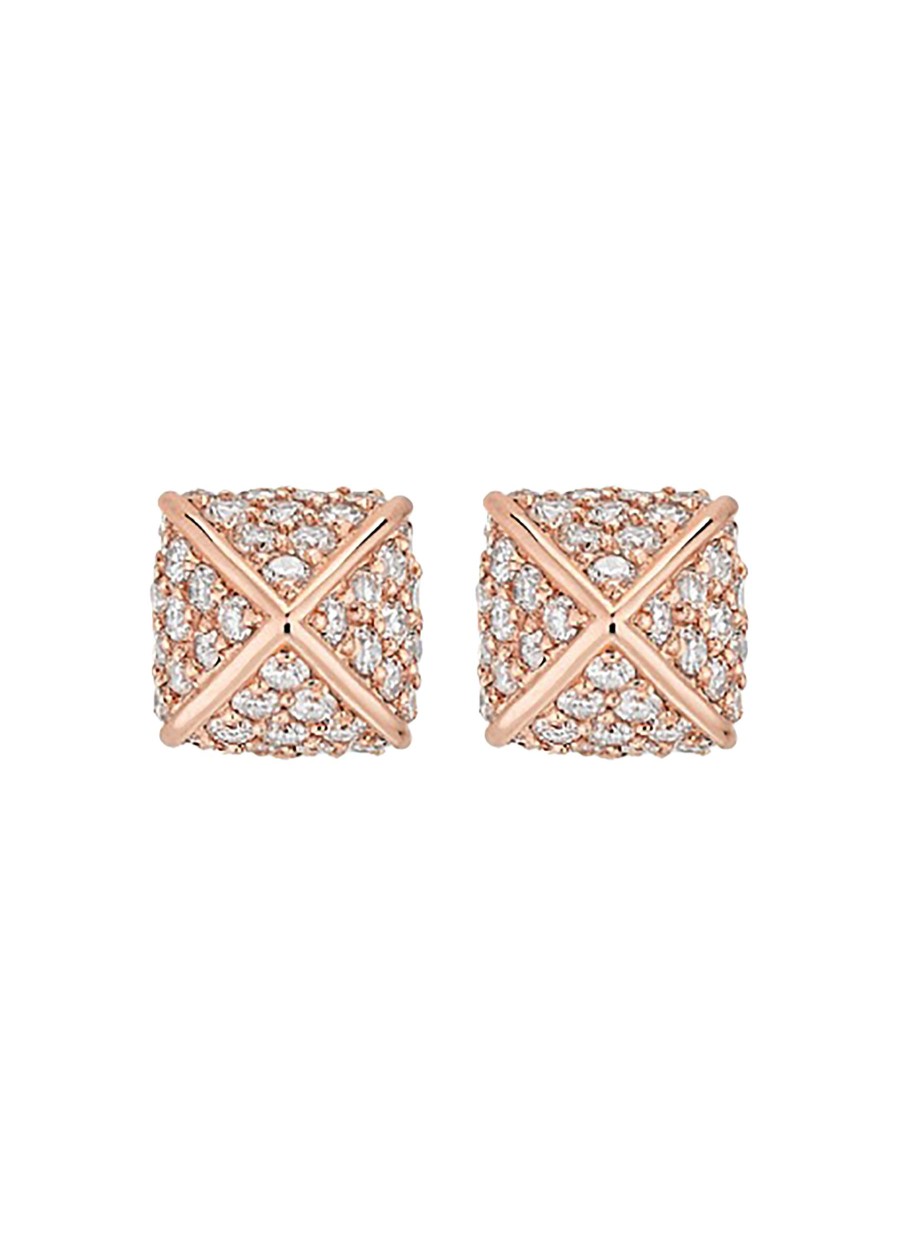 Women KORLOFF Fine Jewellery | Korlove 18K Rose Gold Diamond Stud Earrings