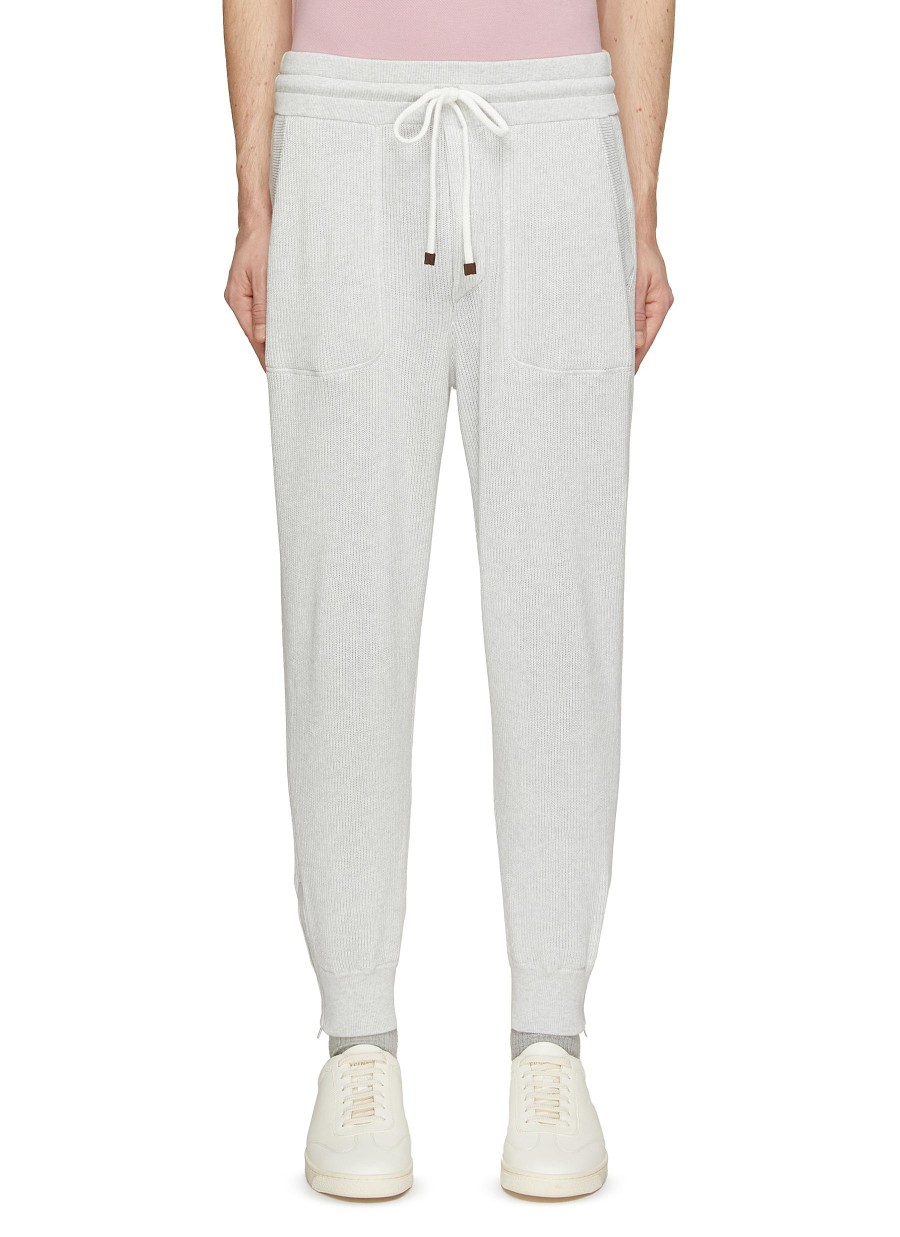 Men BRUNELLO CUCINELLI Pants | Drawstring Cotton Jogger Pants