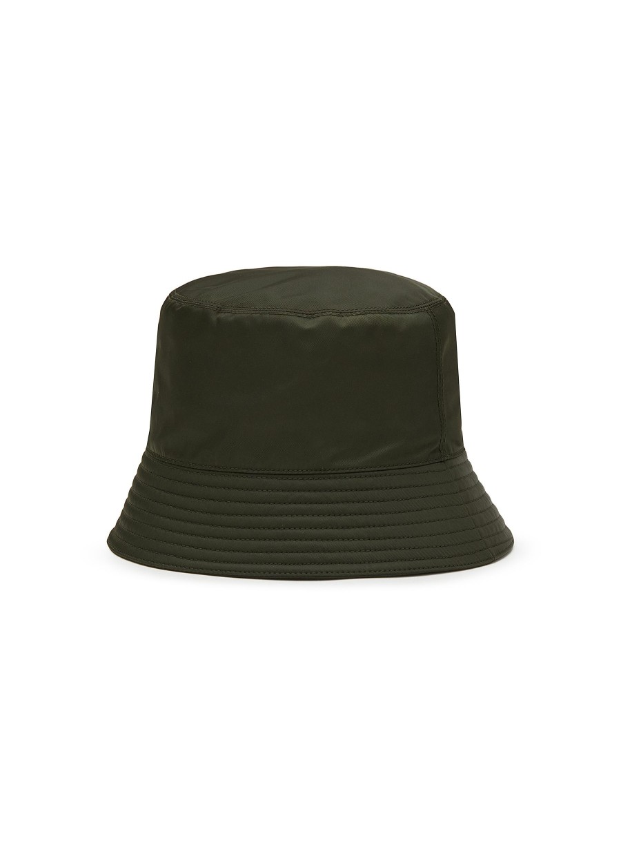 Men PRADA Hats & Gloves | Enamelled Metal Triangular Logo Bucket Hat