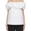 Women CAROLINA HERRERA Tops | Off Shoulder Flower Trim Top