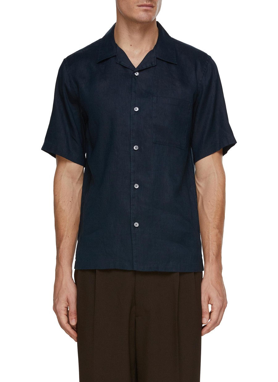 Men THEORY Shirts | Noll Linen Short Sleeve Shirt