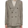 Men BARENA Suits | Double Breasted Cotton Linen Blazer