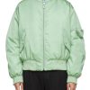 Men PRADA Jackets | Logo Plaque Pouch Oversized Re-Nylon Bomber Jacket