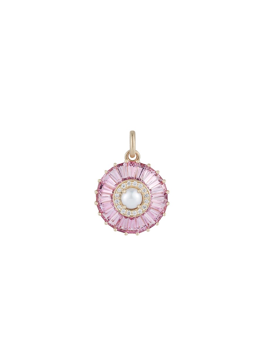 Women STORROW JEWELRY Fine Jewellery | Emily 14K Gold Diamond Pink Tourmaline Charm