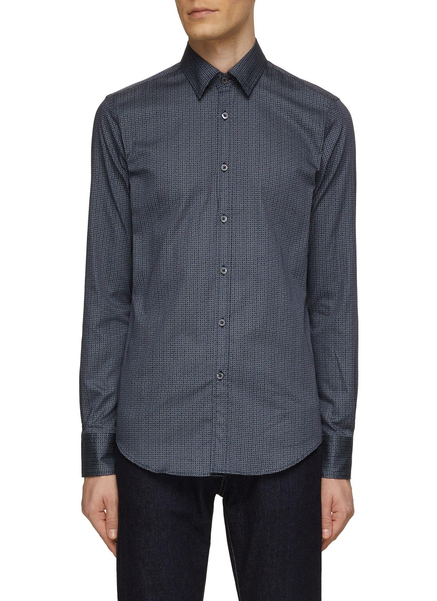 Men CANALI Shirts | Clover Print Shirt