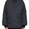 Men THE FRANKIE SHOP Jackets | Front Pocket Collarless Quilted Jacket