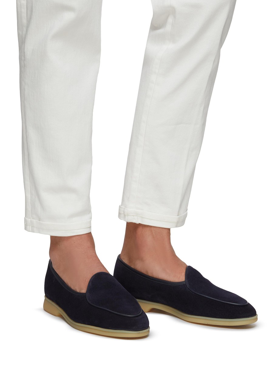 Men BAUDOIN & LANGE Flats | Stride' Low Vamp Suede Natural Gum Sole Loafers