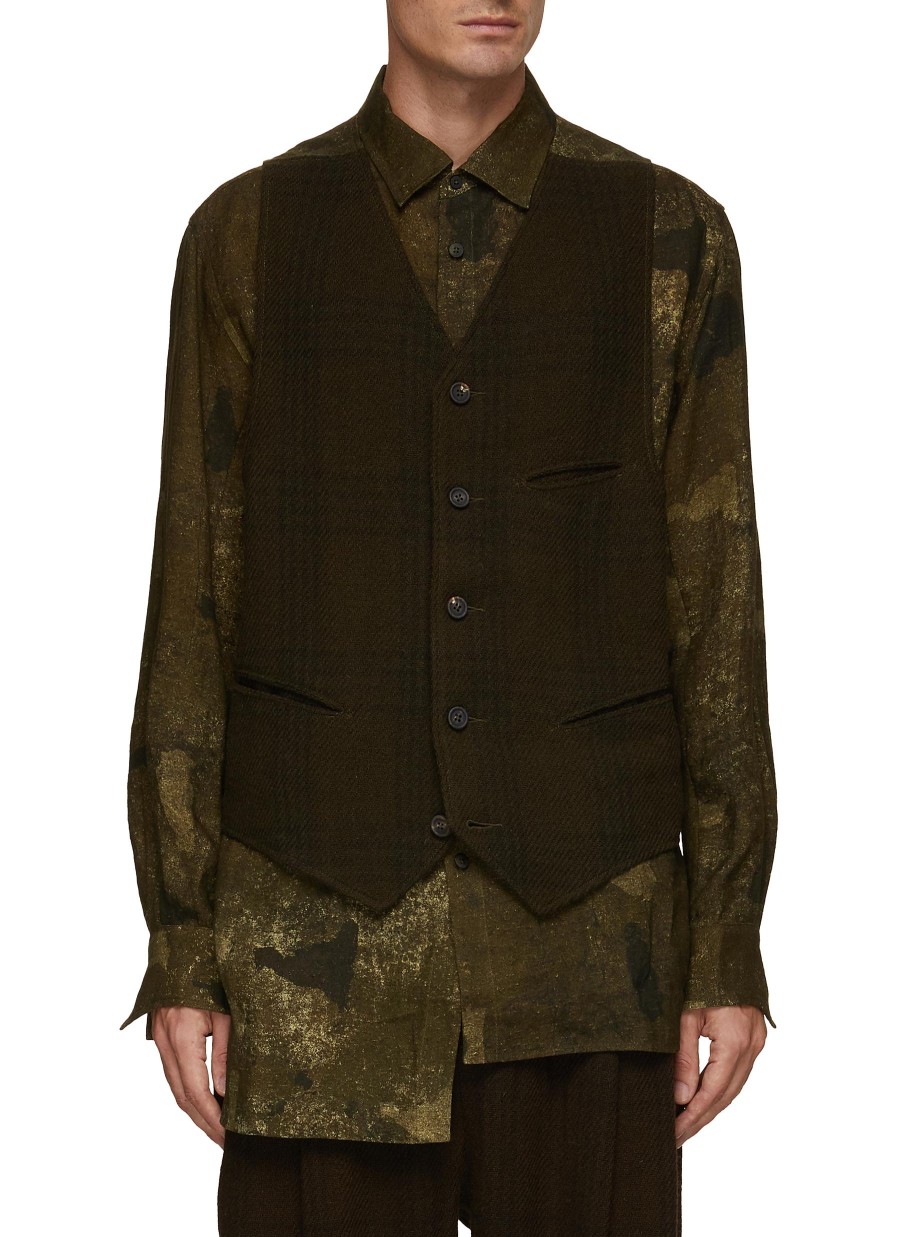 Men ZIGGY CHEN Shirts | Hybrid Vest And Printed Shirt