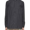 Men BARENA Shirts | Mandarin Collar Pinstripe Shirt