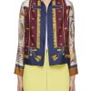 Women LILYEVE Jackets | Stand Collar Open Front Silk Jacket