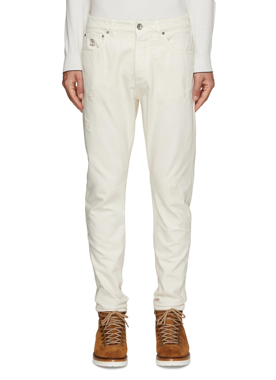 Men BRUNELLO CUCINELLI Pants | Distressed Denim Pants