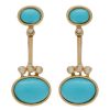 Women LANE CRAWFORD VINTAGE ACCESSORIES Vintage Accessories | Vintage Panetta Gold Tone Faux Turquoise Earrings