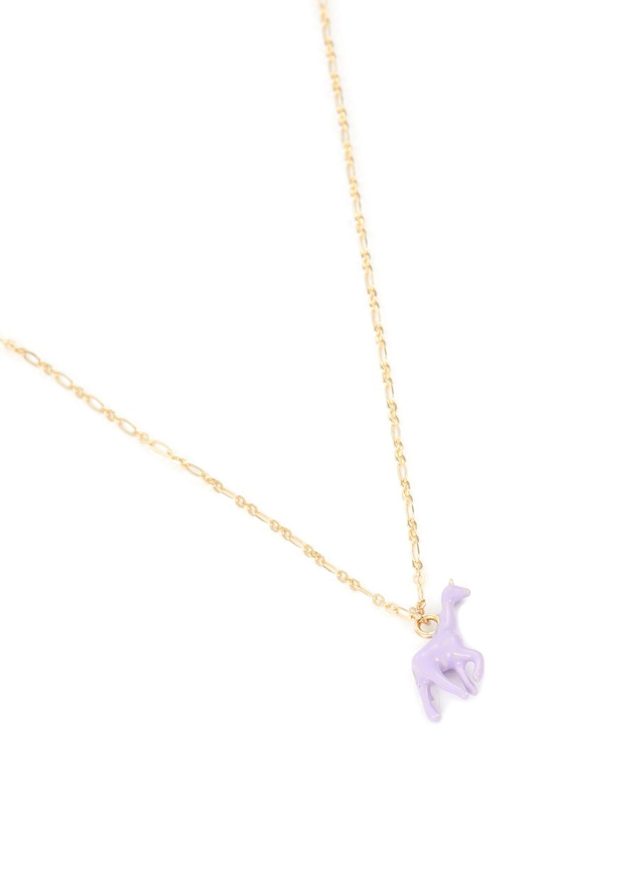 Women MÉTIER BY TOMFOOLERY Fashion Jewellery | Enamel Espirit 9K Gold Giraffe Plaque Necklace