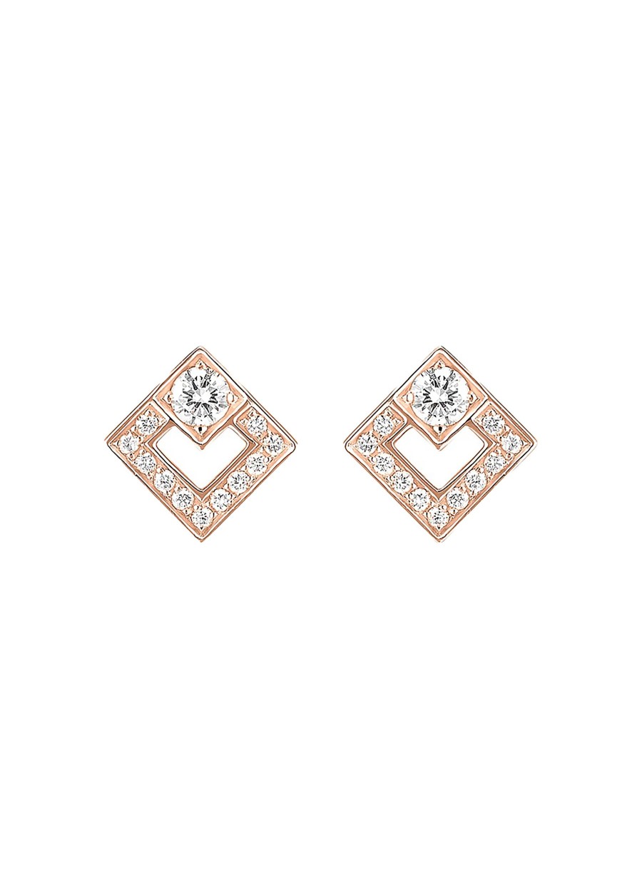 Women KORLOFF Fine Jewellery | Eclat 18K Rose Gold Diamond Stud Earrings