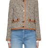 Women ST. JOHN Jackets | Lea Piping Detail Melange Tweed Jacket