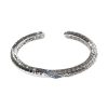 Women JOHN HARDY Fine Jewellery | Classic Chain Blue Sapphire Twisted Hammered Sterling Silver Kick Cuff — Size M