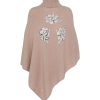 Women VINTAGE SHADES Scarves & Wraps | Lace Applique Cashmere Turtleneck Poncho