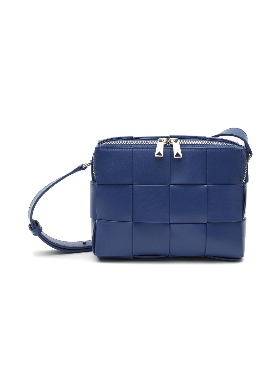 Men BOTTEGA VENETA Crossbody | Small 'Casette' Woven Leather Camera Bag