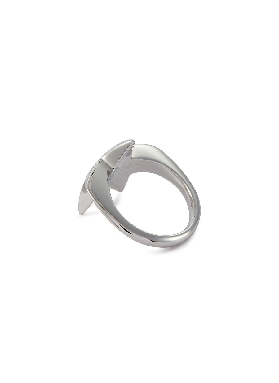 Women NUMBERING Fashion Jewellery | Rhodium Plated Sterling Silver Star Signet Ring