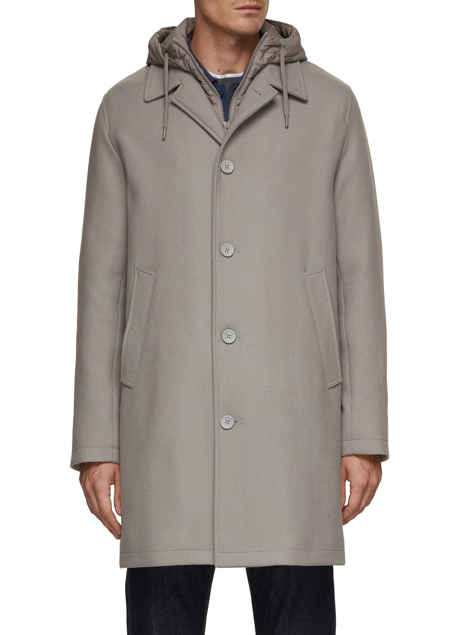 Men HERNO Coats | Detachable Hood Coat