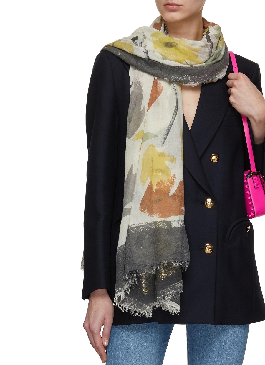 Women FALIERO SARTI Scarves & Wraps | Vanessa Printed Lurex Weave Scarf