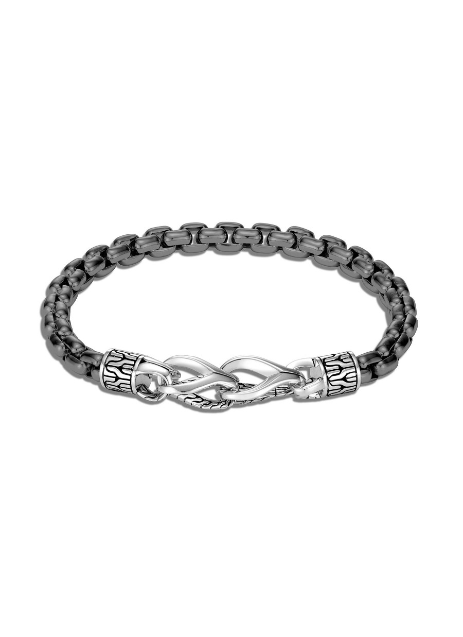 Women JOHN HARDY Fine Jewellery | Classic Chain Asli Black Rhodium Bracelet — Size Ul