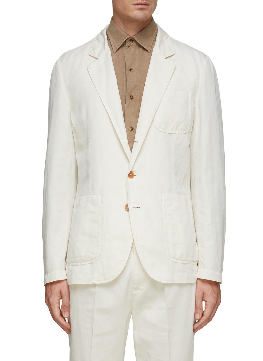 Men BRUNELLO CUCINELLI Suits | Single Breasted Linen Cotton Blazer