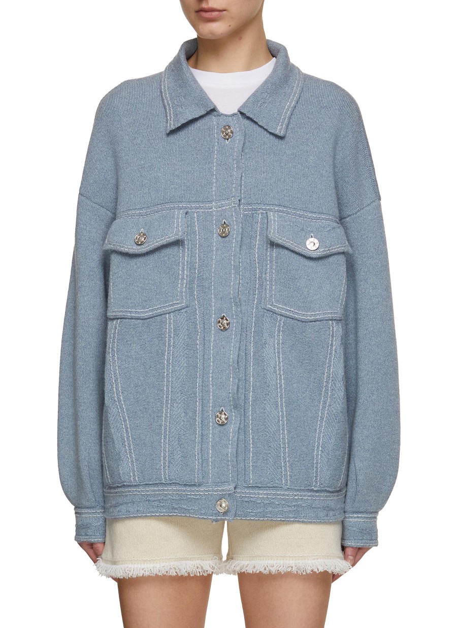 Women BARRIE Jackets | Oversized Contrast Stich Denim Jacket