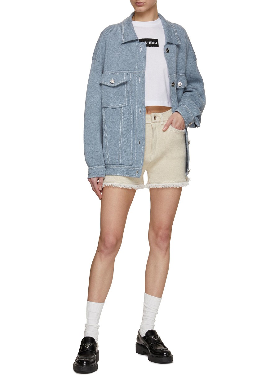 Women BARRIE Jackets | Oversized Contrast Stich Denim Jacket