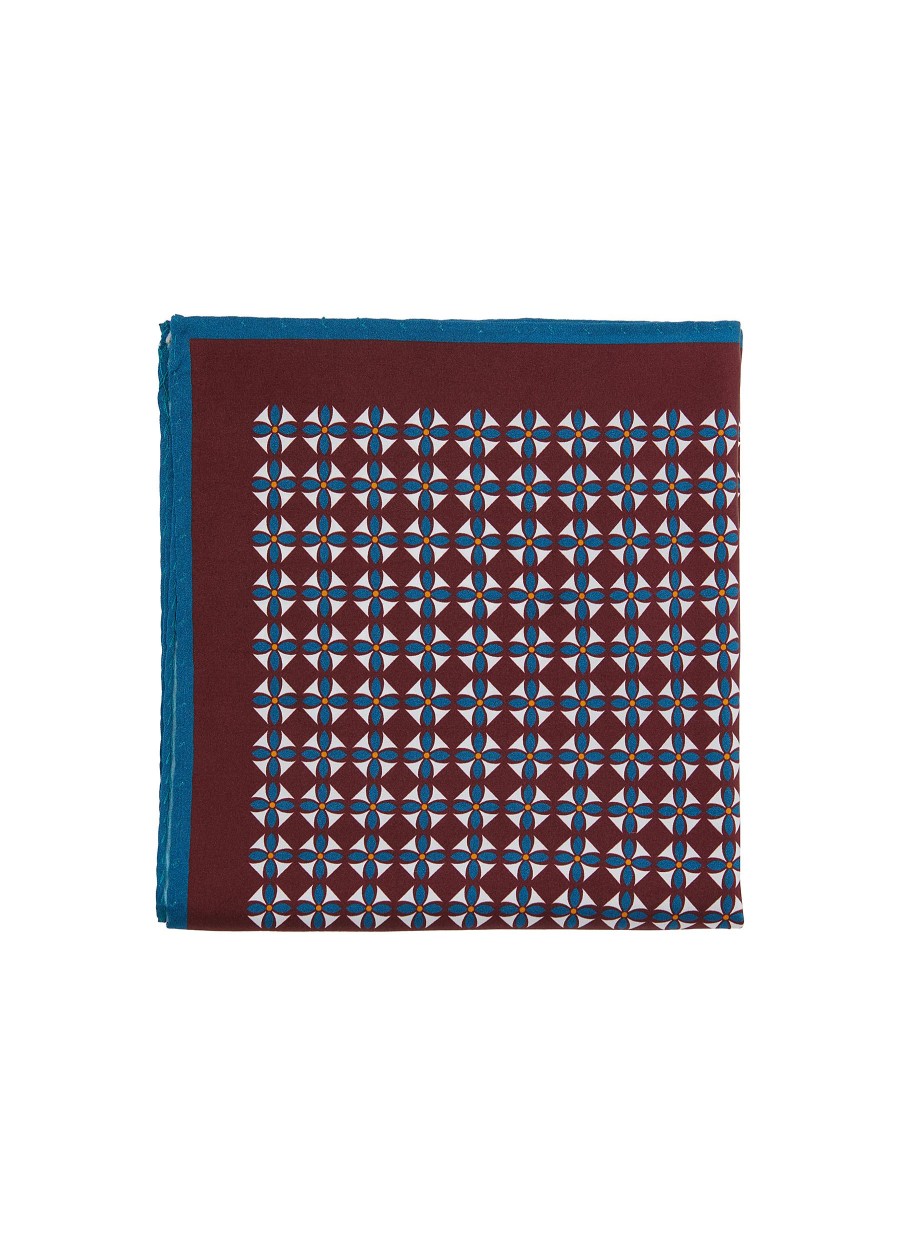 Men STEFANOBIGI MILANO Pocket Squares | Geometric Printed Contrast Edge Pocket Square