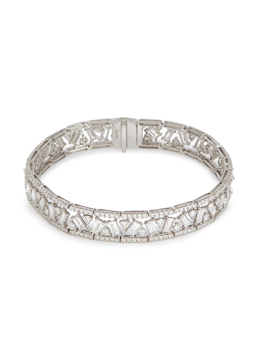 Women LC COLLECTION JEWELLERY Fine Jewellery | 18K White Gold Mixed Cut Diamond Bracelet