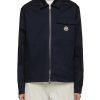 Men MONCLER Shirts | Logo Chest Pocket Zip Up Shirt Jacket