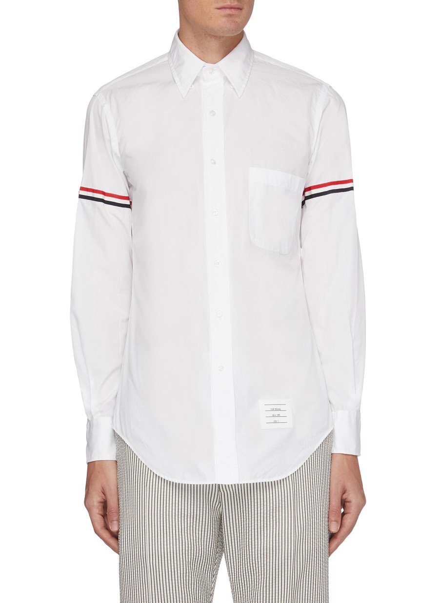 Men THOM BROWNE Shirts | Buttoned Armband Poplin Shirt