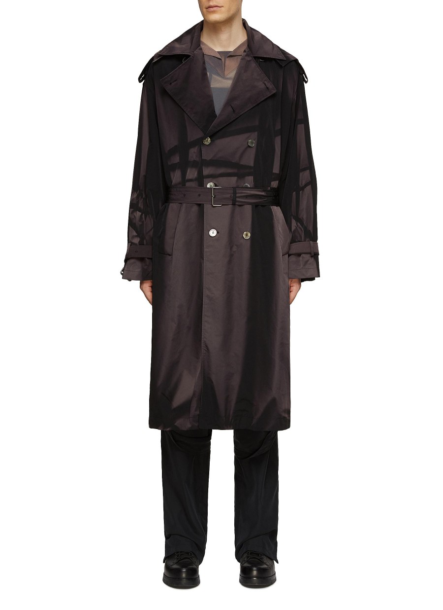 Men JIYONGKIM Coats | Sun Bleached Hooded Trench Coat