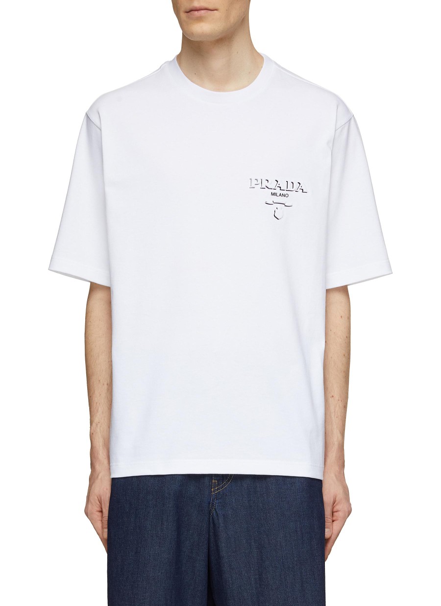 Men PRADA T-Shirts | Logo Cotton T-Shirt