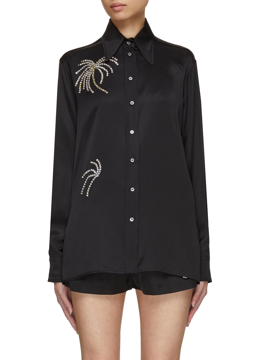 Women N21 Tops | Crystal Embellished Palm Tree Pyjama Blouse