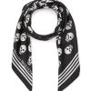 Women ALEXANDER MCQUEEN Scarves & Wraps | Skull Graffiti Print Silk Scarf