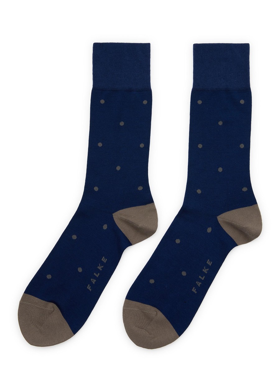 Men FALKE Socks | Dot Cotton Blend Crew Socks