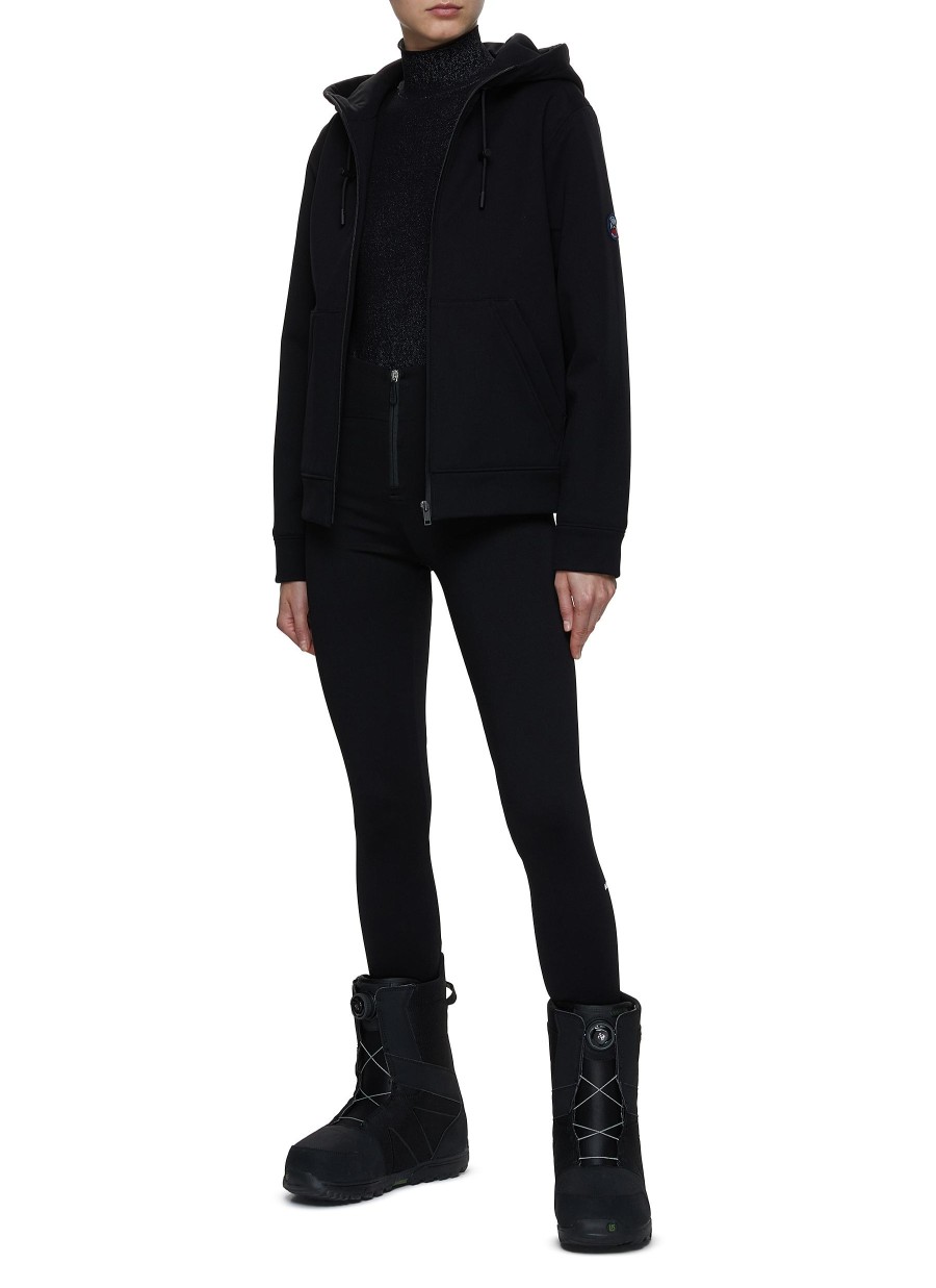 Women YVES SALOMON Jackets | Zip Up Hooded Ski Softshell Jacket