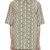 Men DRIES VAN NOTEN Shirts | S Link Stripe Print Thread Embroidered Relaxed Fit Shirt